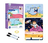 Panda Juniors Dot to Dot Flash Cards for Kids Ages 5+ | Reusable Write & Wipe Number Tracing Cards | Large Educational Set with 2 Markers & Ring - Preschool Learning Toy (30 Double-Sided Cards)