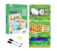 Panda Juniors Large Flash Cards for Kids Ages 4+ | Little Artist Drawing & Creativity Set | Reusable Write & Wipe Cards with 2 Markers & Ring - Preschool Learning Toy (30 Cards)