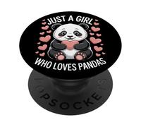 Panda Just A Girl Who Loves Pandas Nature Lovers PopSockets Adhesive PopGrip