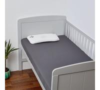 Panda Kids Bamboo Plain Grey 2 Pack Fitted Sheet - Cotbed