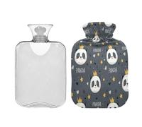 Panda King Star Grey hot Bottle Water Bag with Soft Cover 2L Water Bag for Arthritis Hot and Cold Therapies Bolsa para agua Caliente para Dolor