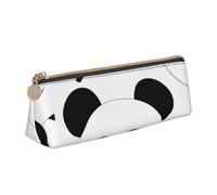 Panda Leather Pencil Case Slim Design Pen Bag with Metallic Zipper Pocket Size for Or Student Office College Middle School Pen Pouch