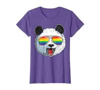 Panda LGBT Gay Pride Month Rainbow Flag LGBTQ Sunglasses T-Shirt