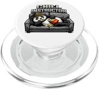 Panda Lies On The Sofa Eating Chips Chill Instructor PopSockets PopGrip for MagSafe