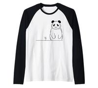 Panda Line Art Animal Lover Raglan Baseball Tee