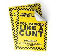 Panda Loco 5 X Parking Offensive Stickers | Cunt, Twat, Idiot, A6 Novelty Joke Prank Funny Ticket PNC (CUNT)