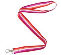 Panda Loco Lesbian Pride Rainbow Lanyard - Double-Sided ID Badge Holder, Key & Phone Strap - LGBTQ+ Neck Strap for Students, Office, Events & Pride Celebrations