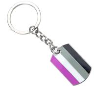 Panda Loco Pride LGBTQI+ Flag Dog Tag Keychain (Asexual)