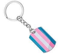 Panda Loco Pride LGBTQI+ Flag Dog Tag Keychain (Transgender)