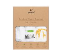Panda London Panda Bamboo Baby Muslin Square in White | Size: 0-18 m Panda London White 0-18 m