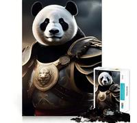 Panda Lord Armor 1000 Pieces Jigsaws Adults Puzzles Gifts Memory Upgrade Leisure Time Sharp Cut Wall Art Decor (38x26cm)