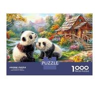 Panda Love 1000 Piece Jigsaw Puzzle for AdultsTwo Pandas Jigsaw Great Gift Fun Activity for Home Colourful Challenging & Brainteasing PuzzlesPuzzle Game for The Whole for 38x26cm
