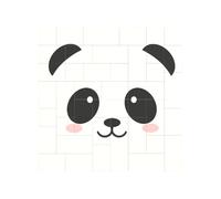 Panda Lovely Head Printed Square Jigsaw Puzzle 12.8x12.8 CM, Puzzle Challenging Game for Adults Gifts, Family Fun Decorative Wall Decor