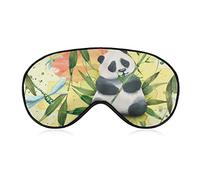 Panda Lover Bamboo Sleep Mask Blindfold Red Sun Adjustable Super-Smooth Soft Eye Mask Cover for Men Women Travel and Nap