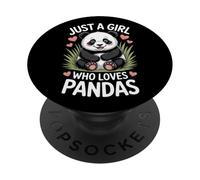 Panda Lovers Just A Girl Who Loves Pandas Wildlife Supporter PopSockets Adhesive PopGrip