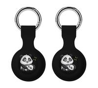 Panda Mama & Cub Bear Keychain Holder Case Compatible with AirTag Waterproof Silicone Shell Protective Case 2PCS