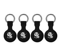 Panda Mama & Cub Bear Keychain Holder Case Compatible with AirTag Waterproof Silicone Shell Protective Case 4PCS