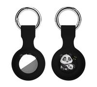 Panda Mama & Cub Bear Keychain Holder Case Compatible with AirTag Waterproof Silicone Shell Protective Case 1PCS