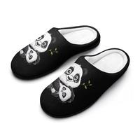 Panda Mama & Cub Bear Men's Cotton Slippers Closed Toe House Shoes Non-Slip Lightweight Slippers for Indoor Outdoor