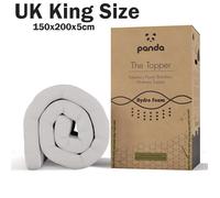 Panda® Gel Infused Memory Foam Bamboo Mattress Topper - UK King | 5cm Thick | Medium Firm Softness | Orthopaedic Neck, Spine, Hip Support | Adjustable Straps | Temperature Control | Long Lasting