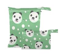 Panda mess-proof wet clothes bag 2 Pack travel essentials for baby with handles for pool, yoga