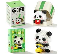 Panda Mini Building Blocks Set, 2pcs Panda Cute Animals Building Sets for Adults, Panda Micro Building Blocks | Scooter+Gift Box
