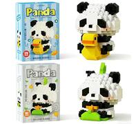 Panda Mini Building Blocks Set, 2pcs Panda Cute Animals Building Sets,Panda Micro Building Blocks Suit for Adults | Rocking Chair
