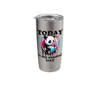 Panda mit Buch Heute ist Mein Lesetag [German Language] Stainless Steel Insulated Tumbler
