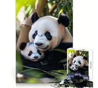 Panda Mom And Cub Jigsaw Puzzles for Adults 1000 Pieces Logic Sense Toy Relaxing Fun Smooth Edge (38x52cm)
