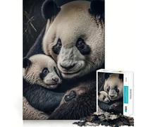 Panda Mom with Child 1000 Piece Jigsaw Puzzles for Adults Memory Gain Peaceful Time Design Assembly Premium Gift (50x75cm)