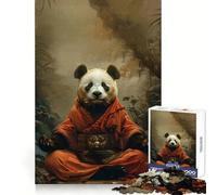 Panda Monk Mystic Meditate 1000 Piece Jigsaw Puzzles for Teenagers Jigsaw Mind Puzzle Tension Relief Art Assembly Premium Gift (38x26cm)
