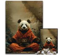 Panda Monk Mystic Meditate Jigsaw Puzzles for Adults 1000 Piece Puzzles for Adults Interactive Family Game DIY Home Decor Brain Teaser Gift 1000 PCS(75x50cm)