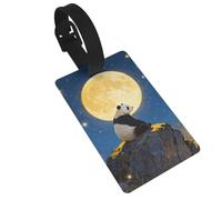 Panda Moon Night Luggage Tags for Suitcases - Durable PVC ID Tags with Detachable Straps for Travel, Backpack, Golf Bag, Anti-Loss