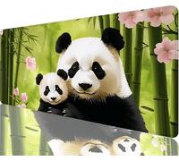 Panda Mouse Pad,1200x600x3mm Mouse Mat Bamboo Desk Mat Large, Soft Smooth Surface with Anti-Slip Rubber Base Mousepad Waterproof, Durable, Extended Length Desk Pad for Christmas Decorations N1-1101