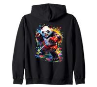 Panda Muay Thai Kickboxing Martial Artist Kickboxer Zip Hoodie