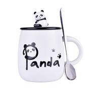 Panda Mug Cute Ceramic Coffee Mug with 3D Panda Lid and Spoon, Cute Cups Novelty Coffee Tea Milk Christmas Mug for Women Girls Boys