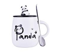 Panda Mug Cute Ceramic Coffee Mug with 3D Pandas Lid and Spoon, Cute Cups Novelty Coffee Tea Cup Milk Christmas Mug Birthday Panda Gifts for Women Girls Boys Her Wife Mum Grandma Teacher Friend
