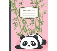 Panda Notebook: Pink Composition Notebook Cute for Kids Wide Ruled Primary School Size 7.44 x 9.69"