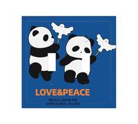 Panda of Peace Modern Leather-Textured Dual Rocker Switch Plate Cover â€“ Premium Pc Material Wall Plate for Residential & Commercial Use, Full-Panel Printed Design with Decorative Painted Screws
