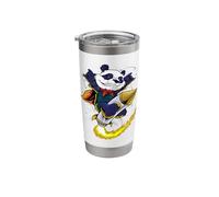 Panda On A Rocket Throwing The I Love You Sign Stainless Steel Insulated Tumbler