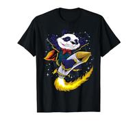 Panda On A Rocket Throwing The I Love You Sign Value Graphic T-Shirt, Men, Black, S