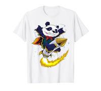Panda On A Rocket Throwing The I Love You Sign Value Graphic T-Shirt, Men, White, L