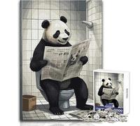 Panda on The Toilet 1000-piece Jigsaw Puzzles Mindful Learning Fun Game Unique Gift for Joyful Celebrations Size 38x26cm