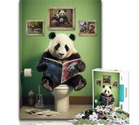 Panda on The Toilet Puzzles for Teenagers Teens 1000pc Puzzle,Pattern Assembly Fun at Home Activities,Birthday Present,Travel Gifts (50x75cm)