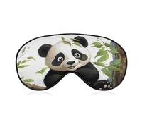 Panda on The Tree Branch Travel Eye Mask Blackout Eye Mask for Sleeping Airplane Eyemask with Adjustable Strap Sleep Masks for Women Men Soft Night Blindfold Eyemask