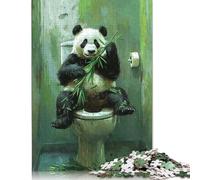 Panda on Toilet 1000 Pieces Paper Puzzles for Adults Jigsaw Puzzles Educational Game Challenge Toy 1000pcs (75x50cm)