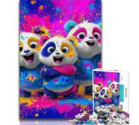 Panda on Vacation 1000 Piece Jigsaw Puzzles for Teenagers Gifts,for Educational Game Challenge Toy Unique Home Decor And Gifts (38x26cm)