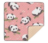 Panda Oriental Cane Blush Pattern Soft Padded Baby Gym & Activity Mat for Floor Comfortable Baby Crawling Mat for Baby Toddler Infant, 50'' x 50''
