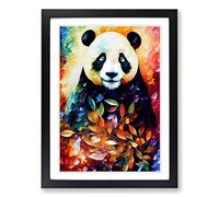 Panda Painted Vol.1 Framed Print | A2 Black Framed Wall Art | Ready to Hang | Modern Animal Picture | Living Room Bedroom Lounge Office