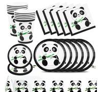 Panda Party Tableware Set, Panda Birthday Party Decoration, Panda Theme Birthday Decoration, Children's Birthday Tableware Decoration, Panda Plates, Cups, Napkins, Tablecloths Party Supplies for 10
